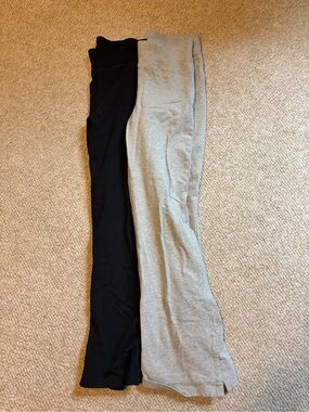 Gap Kids Stretch Jersey Flare Leggings - Black and Light Gray